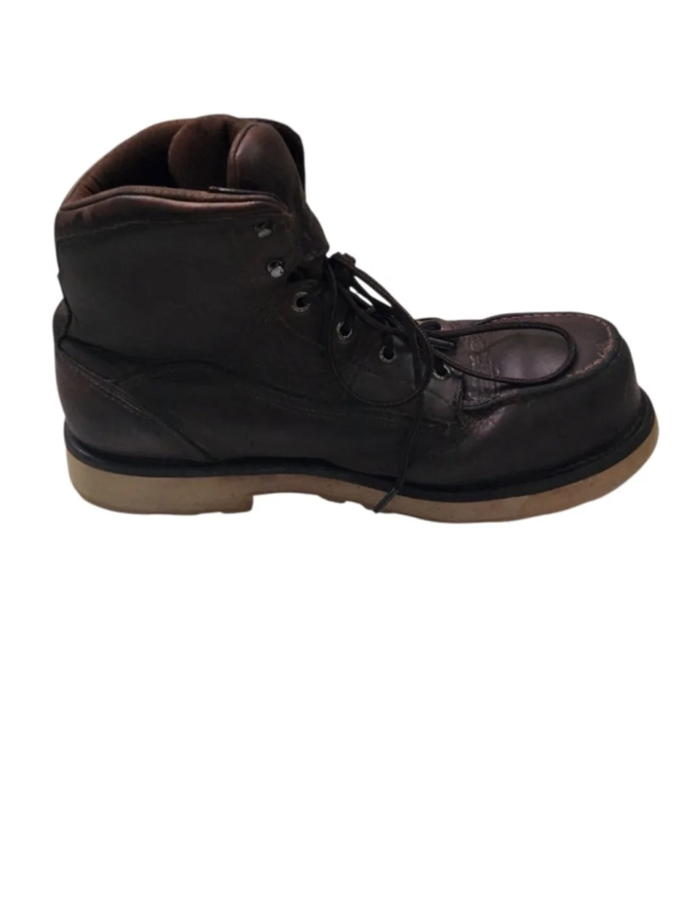 Red Wing Shoes Brown Leather Work Boots with Tan Sole